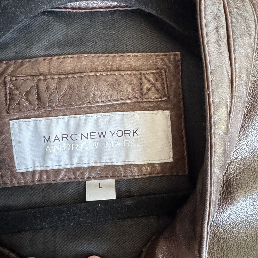 MARC NEW YORK- Men's Brown Leather Jacket - Picture 4 of 5